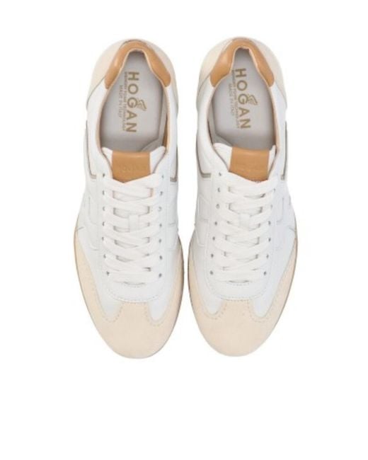 Hogan White Olympia Z Lace-Up Sneakers