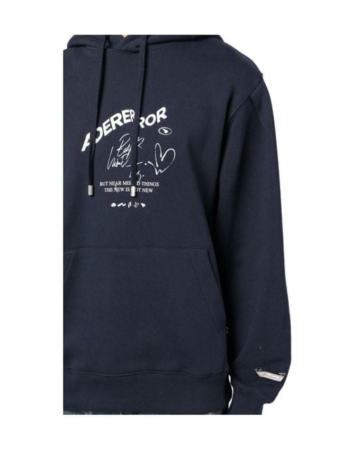 Adererror Blue Hooded Sweater for men