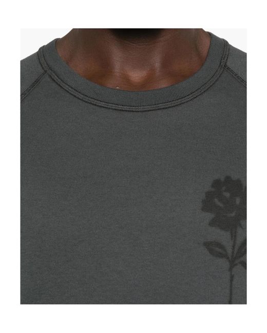 Golden Goose Deluxe Brand Black Rose Printed Long Sleeved T-Shirt for men