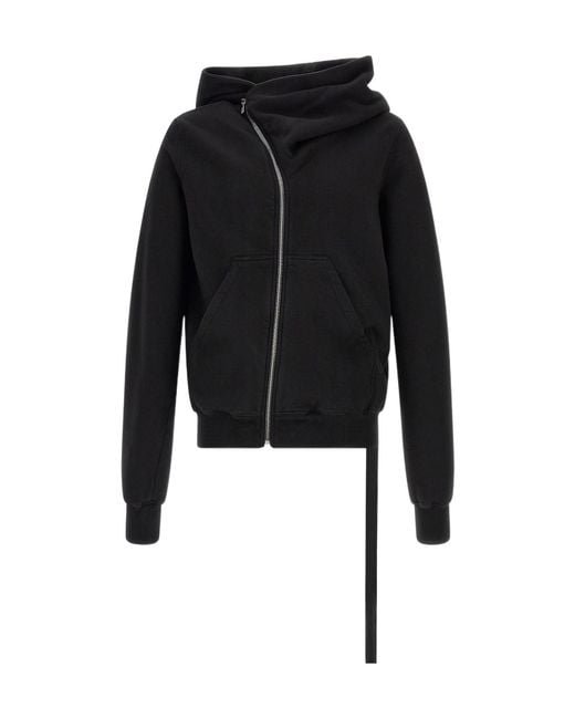 Rick Owens Black Mountain Asymmetric Zip Hoodie for men