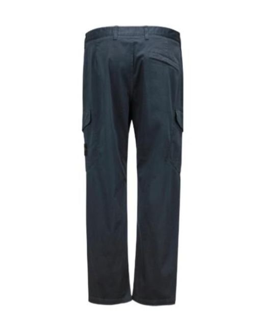 Stone Island Blue Logo Patch Cargo Pants for men