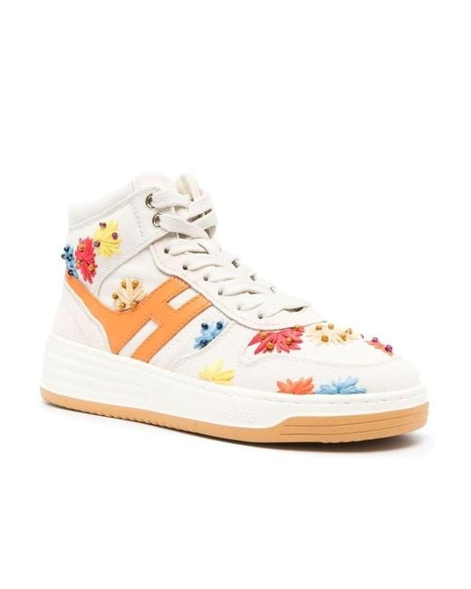Hogan Pink H630 Embroidered High-Top Sneackers
