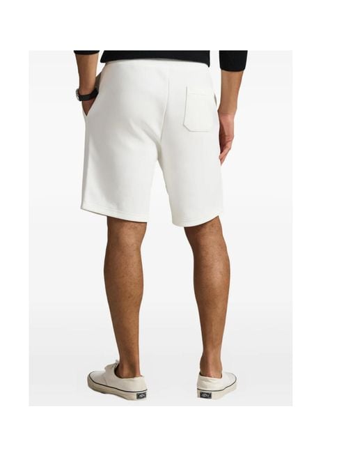 Polo Ralph Lauren White Drawstring Logo Shorts for men