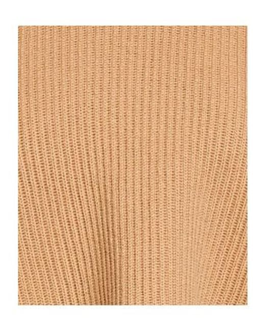 Max Mara Natural Solid-Color Knitted Top