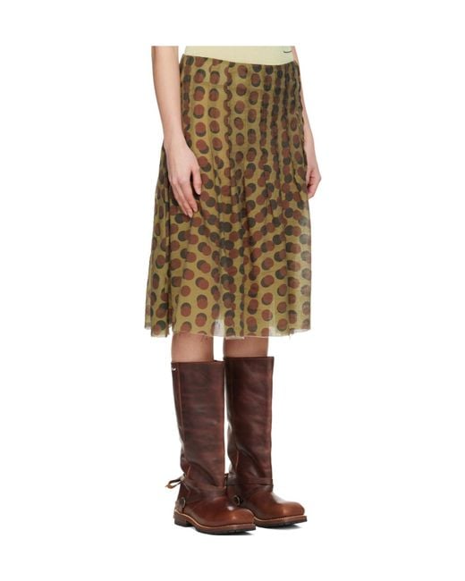 Edward Cuming Natural Optical Pleated Midi Skirt