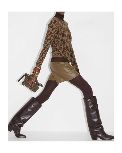 Fendi Brown Monogrammed Knitted Jumper
