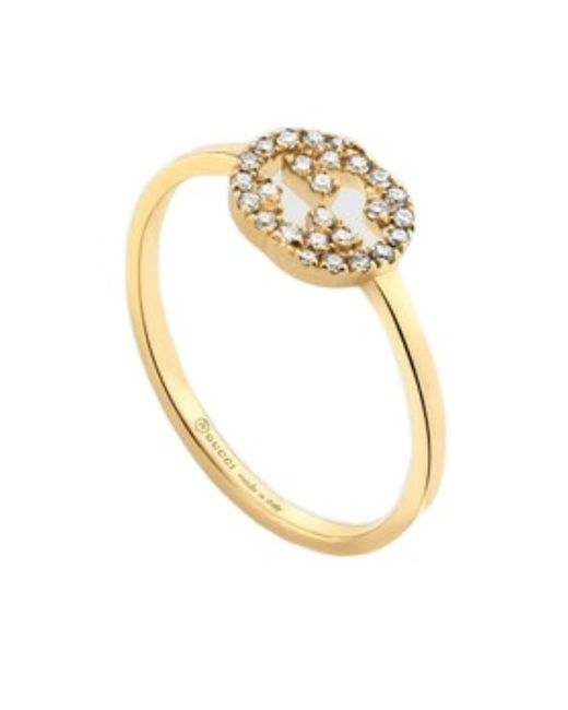 Gucci Metallic Interlocking Diamond 18K Ring