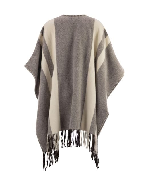 Fay Multicolor Hook-Closure Fringed Poncho