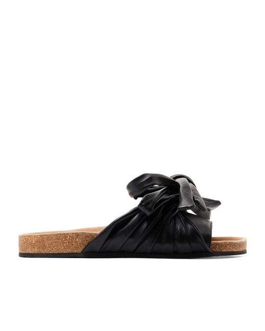 J.W. Anderson Black Jw Anderson Bow-Detailed Open-Toe Sandals