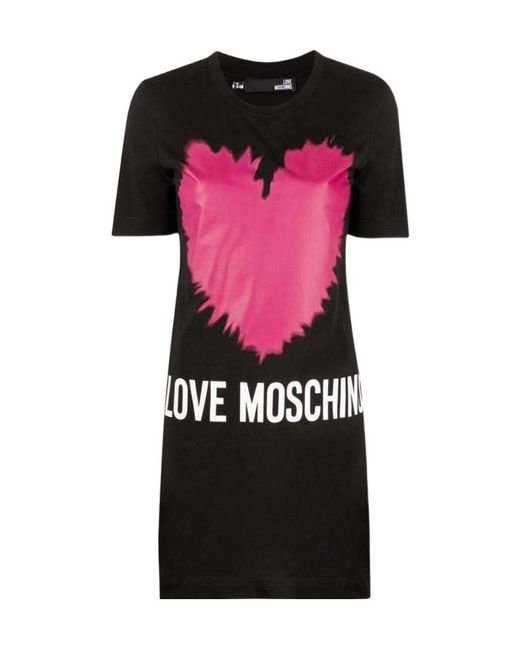 Moschino Pink Logo T-Shirt Dress