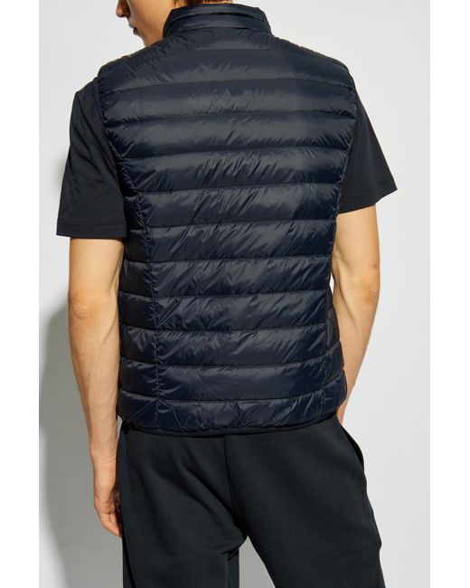 EA7 Blue Logo Printed Quilted Padded Gilet for men