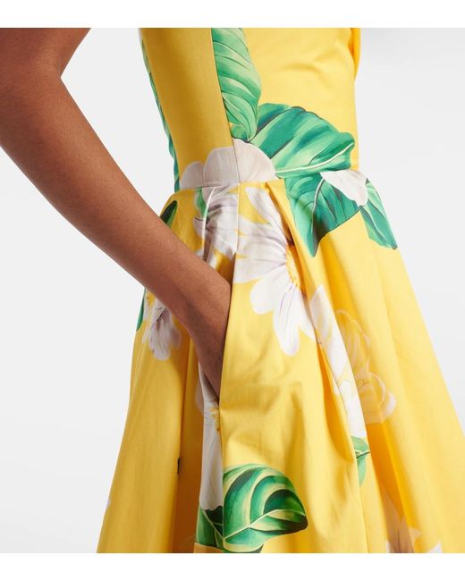 Leo Yellow Lynn Floral Cotton Bustier Dress