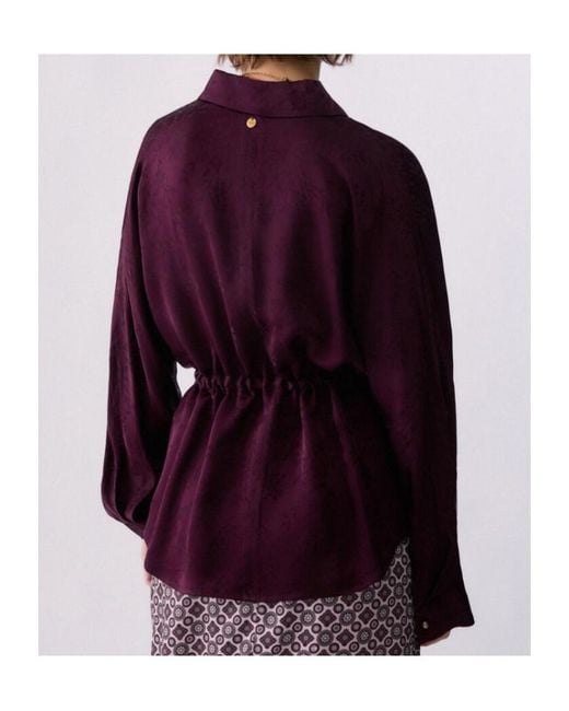 Liu Jo Purple Jacquard Satin Shirt