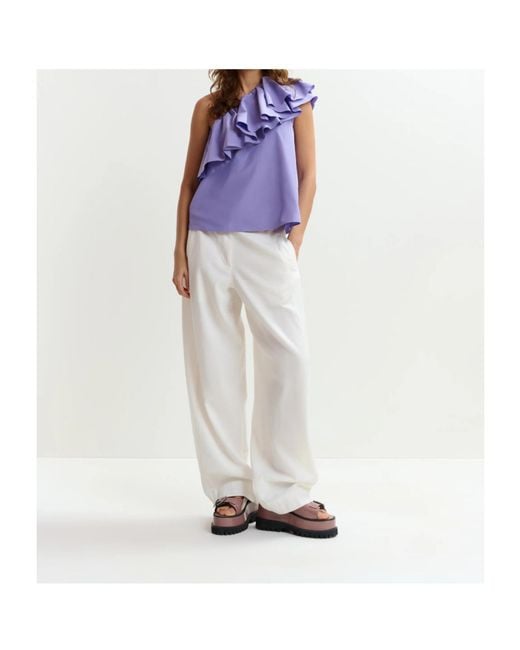 Essentiel Antwerp White Joviaal 098 Straight-Leg Pants