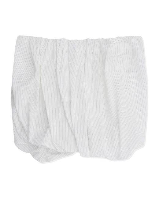 J.W. Anderson White Pinstripe Balloon Mini Skirt