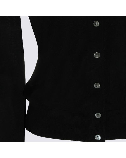 Alexander Wang Black Button-Up V-Neck Cardigan