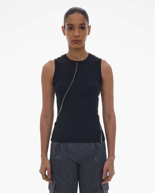 Helmut Lang Blue Twist Sleeveless Tank Top