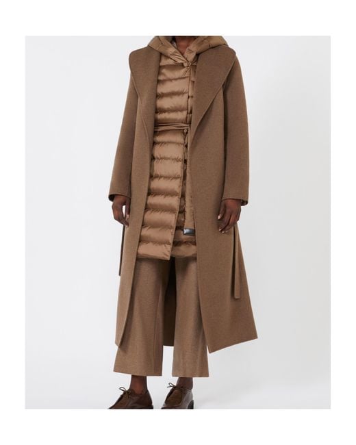 Max Mara Brown The Cube Novef Quilted Down Coat