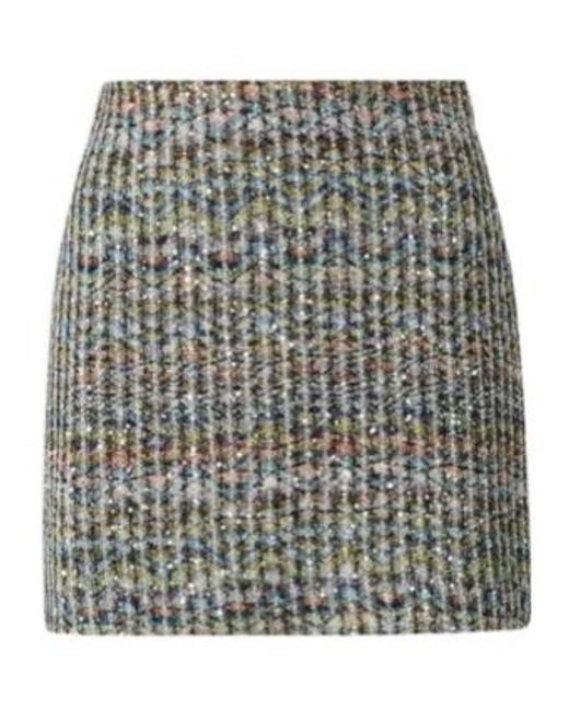Missoni Gray Chevron Viscose-Blend Mini Skirt With Sequins