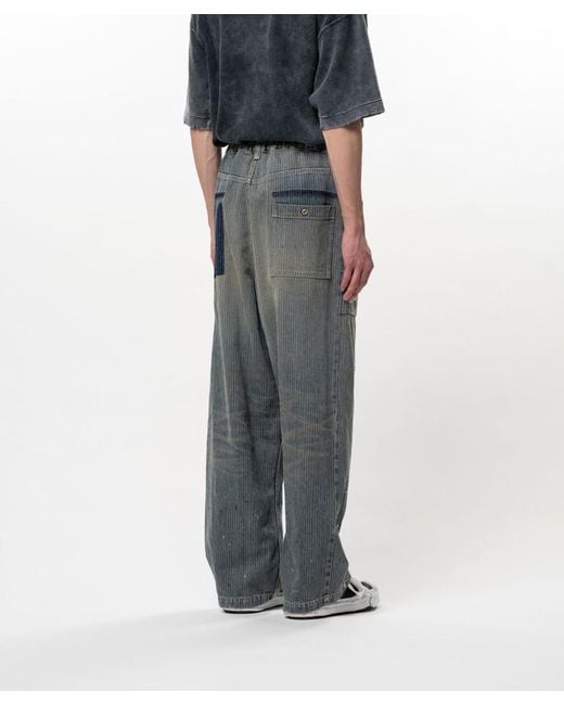 Maison Mihara Yasuhiro Gray Distressed Wide Leg Jeans for men