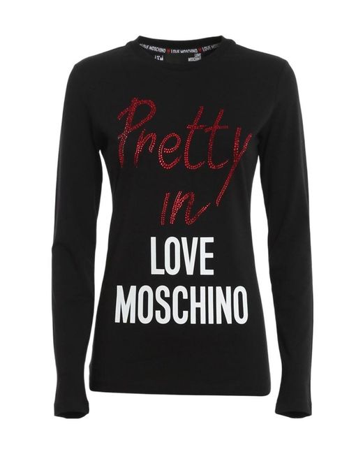 Moschino Black Logo Long-Sleeved T-Shirt