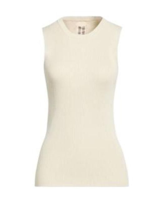 Rick Owens Natural Sleeveless Knit Top
