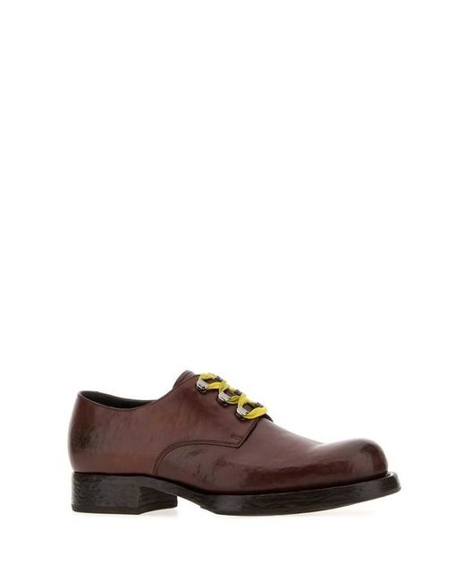 Prada Brown Round-Toe Lace-Up Shoes for men
