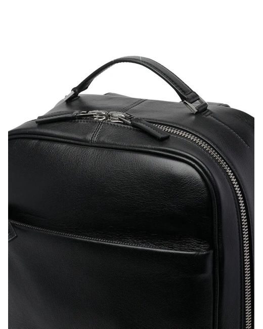 Tom Ford Black Logo Printed Zipped Backpack for men