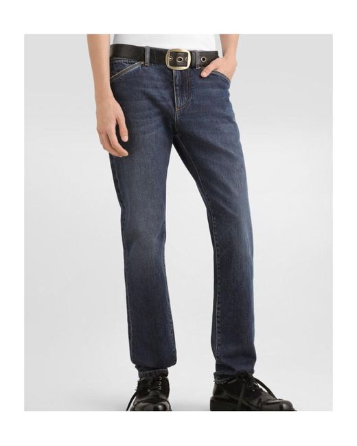 Dolce & Gabbana Blue Skinny Jeans for men