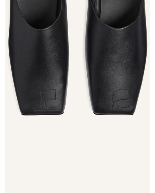 Courreges Black Courrèges Heritage Square Toe Mules