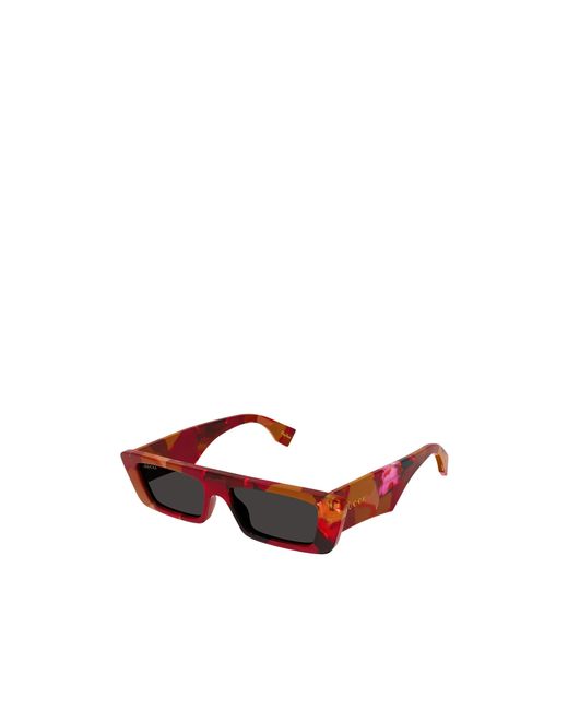 Gucci Red Eyewear Rectangular Frame Sunglasses for men