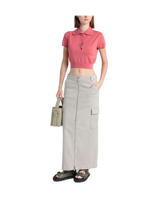 MAX&Co. Pink Solid Color Polo Shirts