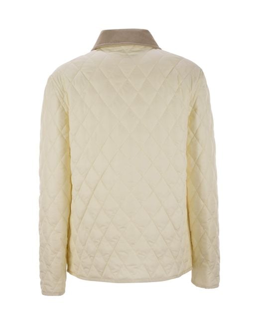 Fay Natural Diamond Quilted Shirt Jacket