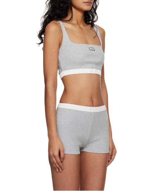 Entire studios Gray Ribbed Elastic-Waist Shorts
