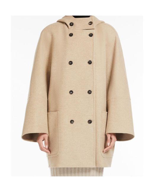Max Mara Natural Arturo Double-Breasted Straight Hem Coat