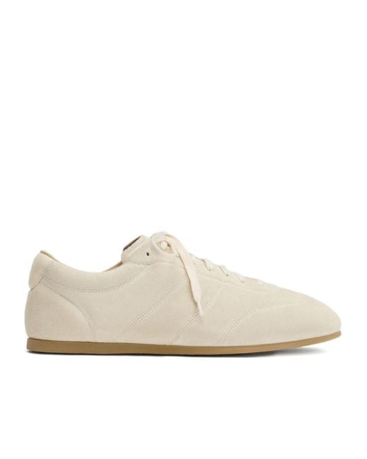 Lemaire White Quilted Suede Sneakers