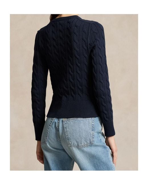 Polo Ralph Lauren Blue Cable-Knit Cotton Cardigan