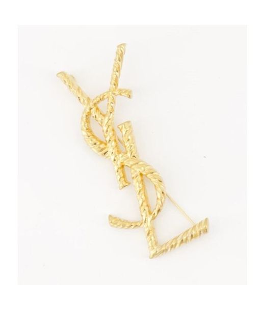 Saint Laurent Metallic Cassandre Broche