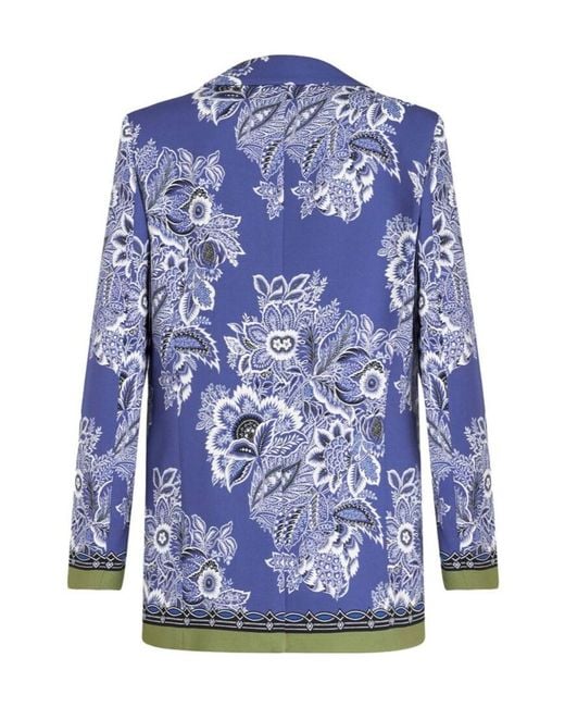 Etro Blue Printed Cady Jacket
