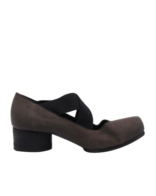 Uma Wang Black Square-Toed Ballet Shoes