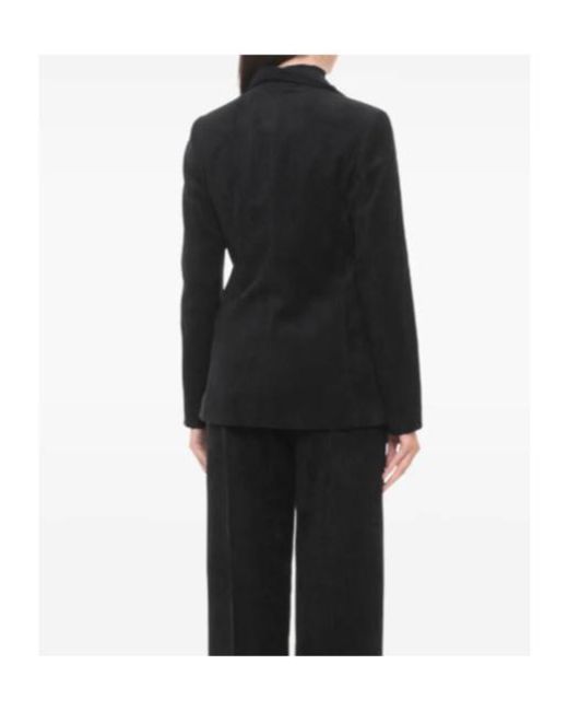 D.exterior Black Corduroy Blazer Jacket