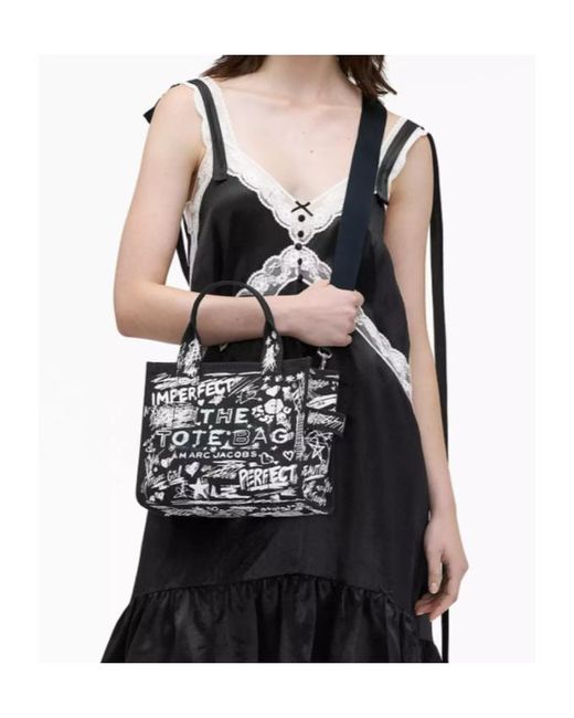 Marc Jacobs Black The Punk Scribble Small Tote Bag