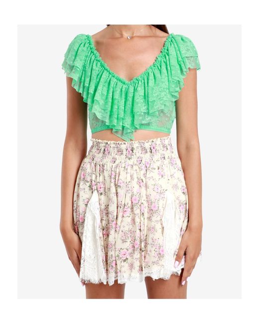 Aniye By Green Ruffled Blouse