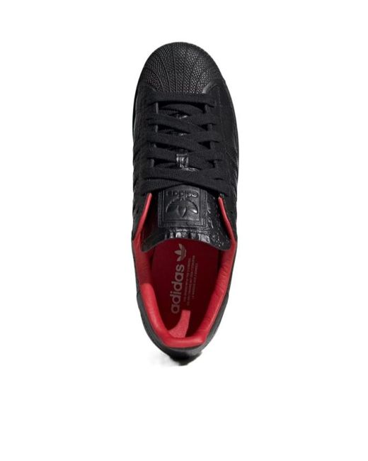 Adidas Originals Black Superstar Ii Crocodile-Effect Sneakers for men