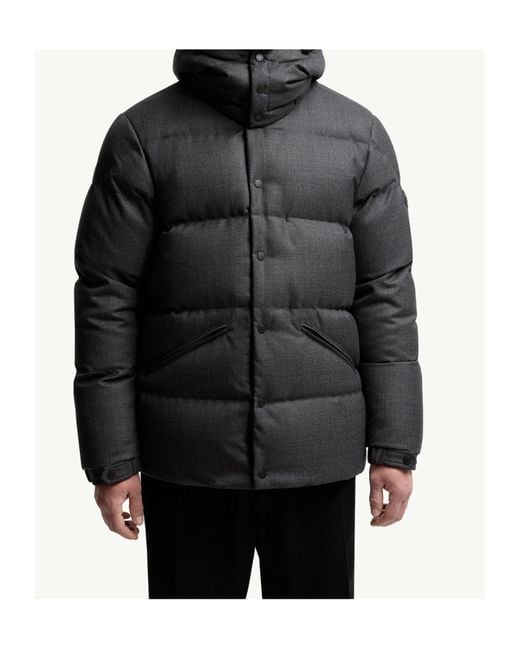 Moncler Black Eawy Hooded Short Puffer Jacket for men