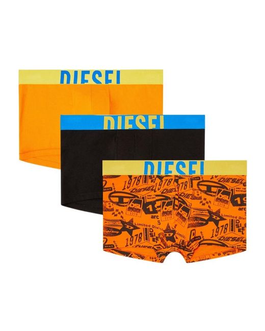 DIESEL Orange Boxer Briefs (3-Pack) for men