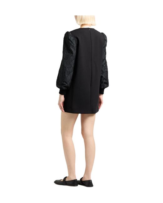 Max Mara Black Solid-Color Long-Sleeved Dress