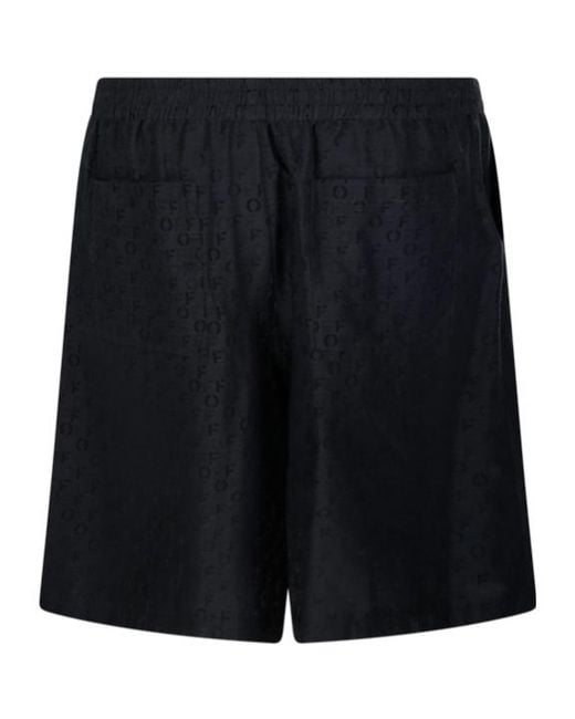 Off-White c/o Virgil Abloh Black All-Over Logo Patterned Bermuda Shorts for men