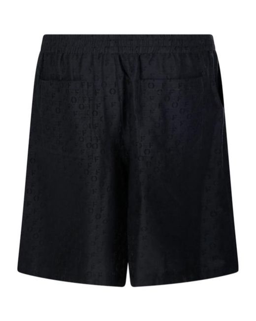 Off-White c/o Virgil Abloh Black Logo Detailed Shorts for men