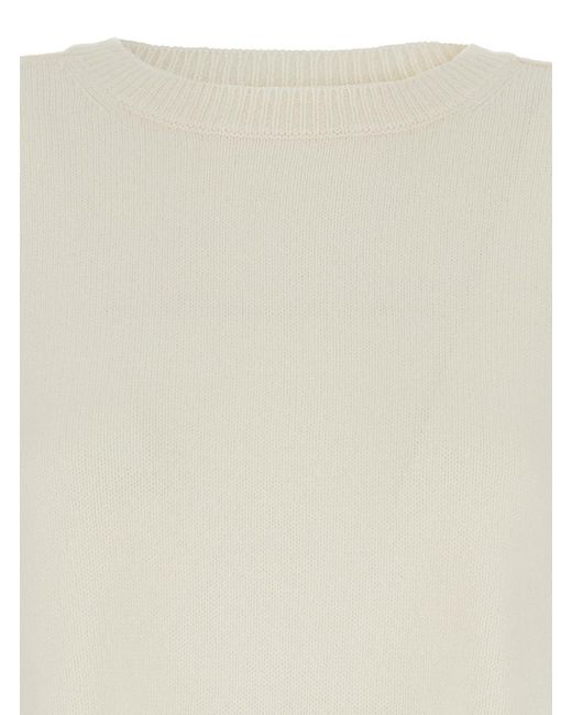 P.A.R.O.S.H. White P.A.R.O..H. Asymmetric Hem Wool Sweater